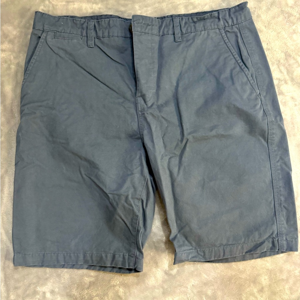 Threadbare Cotton Flat Front Shorts in a Steel Blue, Size 38